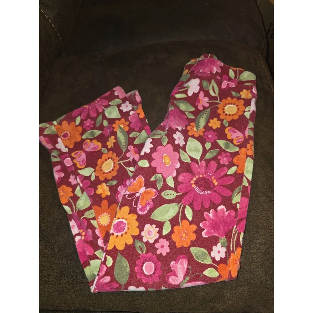 Gymboree butterfly girl floral top size 8 leggings size 7